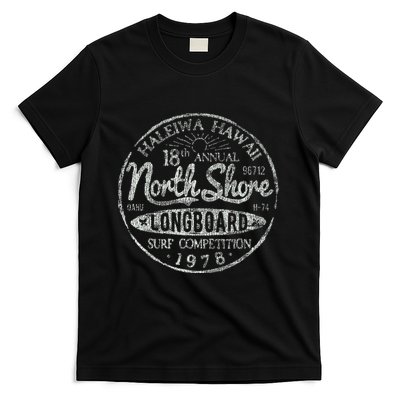 Long Board North Shore Surf Vintage Hawaii Beach T-Shirt
