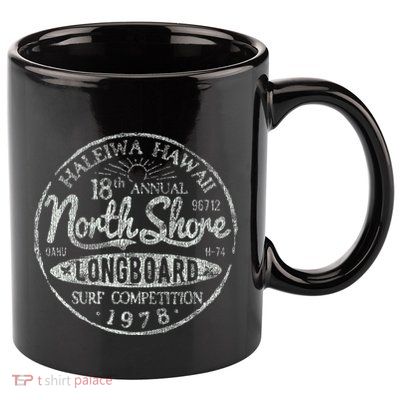 Long Board North Shore Surf Vintage Hawaii Beach 11oz C Handle Ceramic Mug
