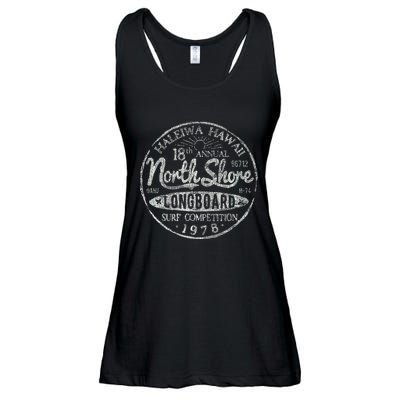 Long Board North Shore Surf Vintage Hawaii Beach Ladies Essential Flowy Tank