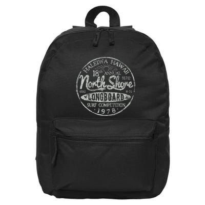 Long Board North Shore Surf Vintage Hawaii Beach 16 in Basic Backpack
