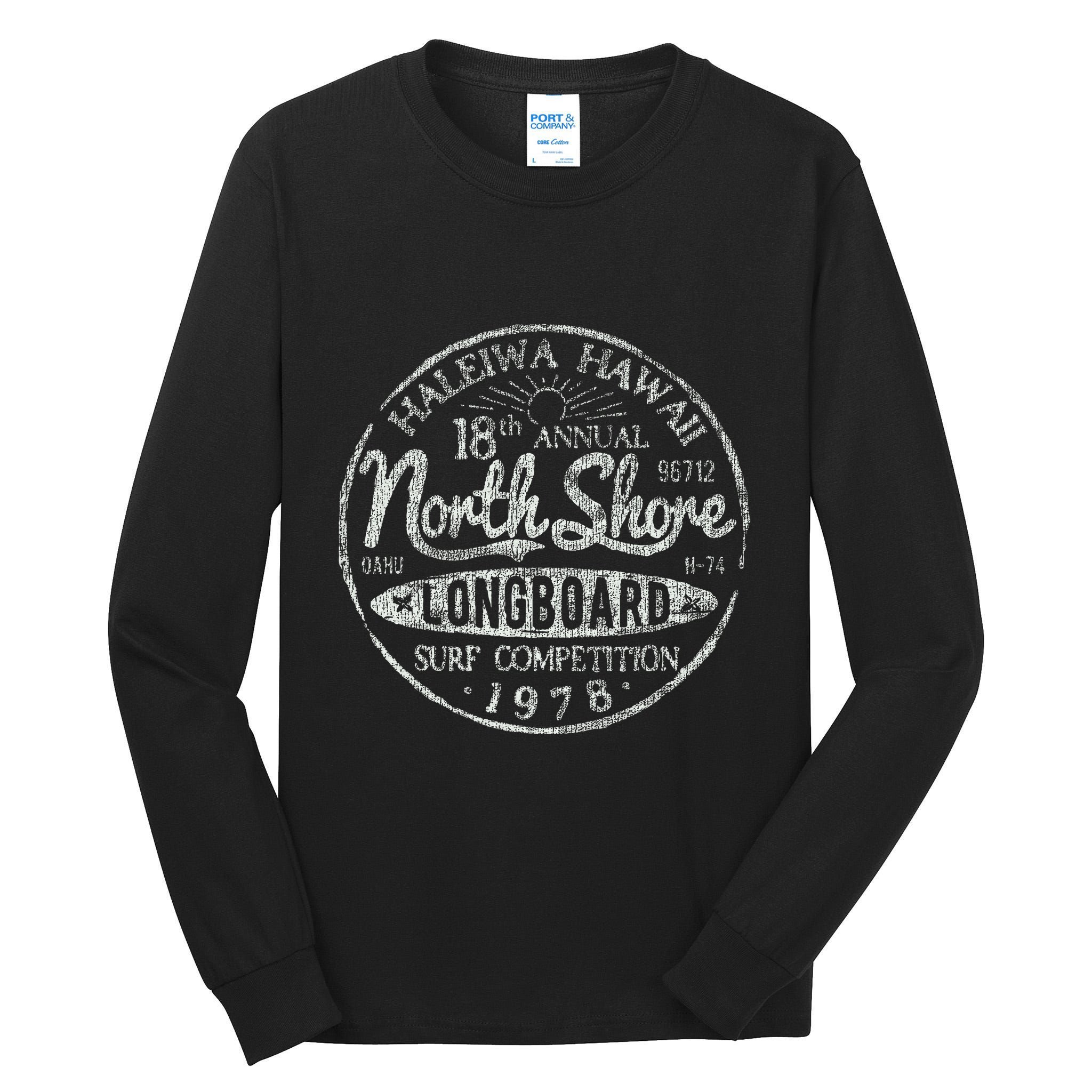 Long Board North Shore Surf Vintage Hawaii Beach Tall Long Sleeve T-Shirt