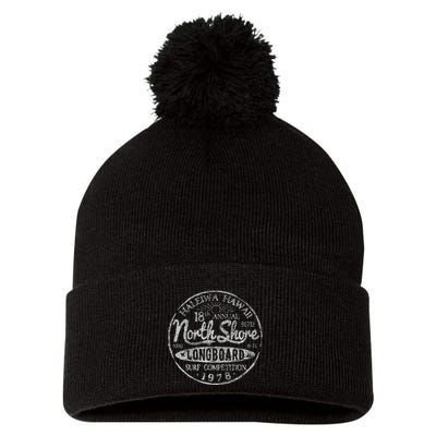 Long Board North Shore Surf Vintage Hawaii Beach Pom Pom 12in Knit Beanie