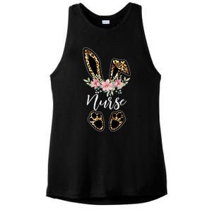 Leopard Bunny Nurse Happy Easter Day Nurse Life Gift Ladies PosiCharge Tri-Blend Wicking Tank