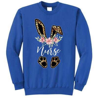 Leopard Bunny Nurse Happy Easter Day Nurse Life Gift Tall Sweatshirt