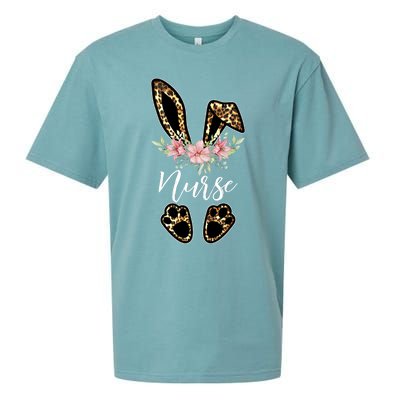 Leopard Bunny Nurse Happy Easter Day Nurse Life Gift Sueded Cloud Jersey T-Shirt