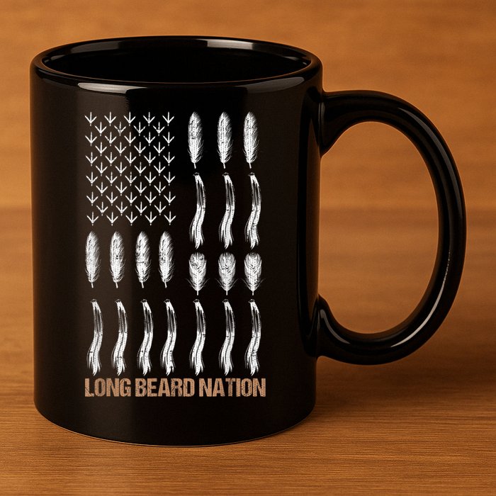 Long Beard Nation Turkey Hunting 11oz C Handle Ceramic Mug