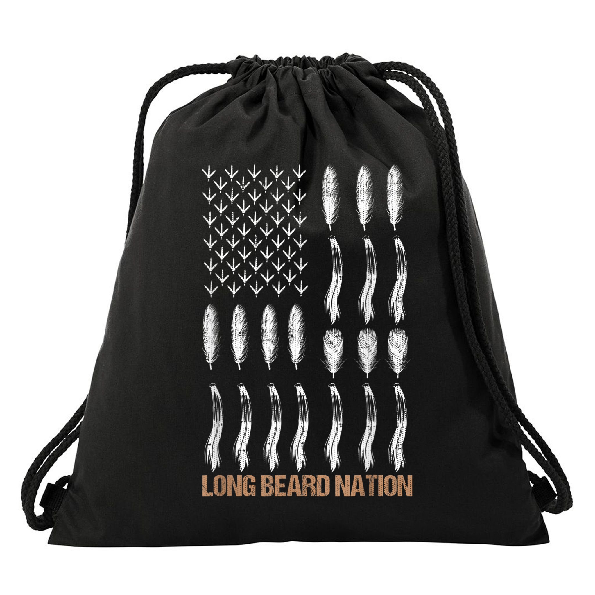 Long Beard Nation Turkey Hunting Drawstring Bag