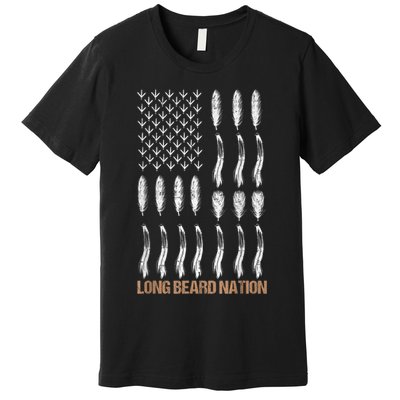 Long Beard Nation Turkey Hunting Premium T-Shirt