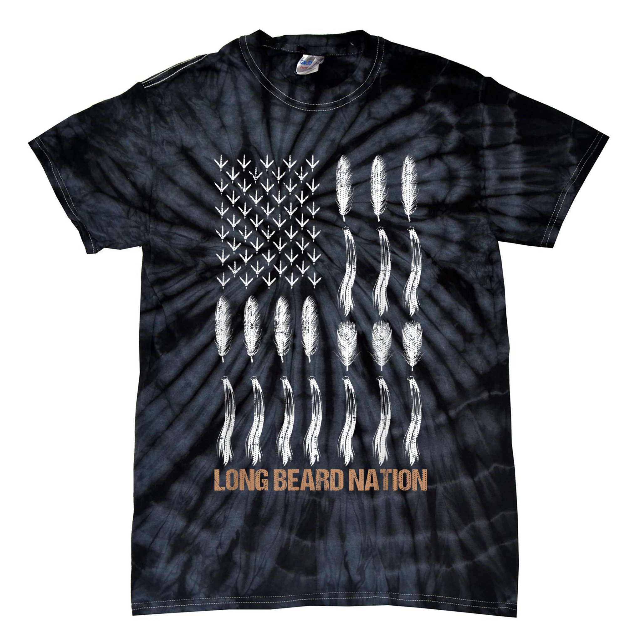 Long Beard Nation Turkey Hunting Tie-Dye T-Shirt