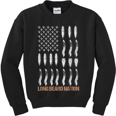 Long Beard Nation Turkey Hunting Kids Sweatshirt