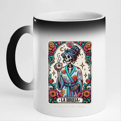 La Bruja No Cafecito No Magic Skeleton 11oz Black Color Changing Mug