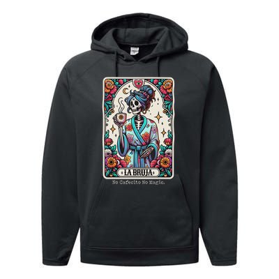 La Bruja No Cafecito No Magic Skeleton Performance Fleece Hoodie