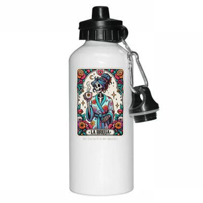 La Bruja No Cafecito No Magic Skeleton Aluminum Water Bottle