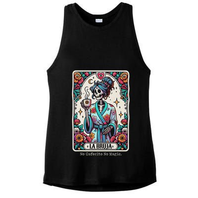 La Bruja No Cafecito No Magic Skeleton Ladies PosiCharge Tri-Blend Wicking Tank