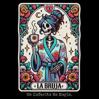 La Bruja No Cafecito No Magic Skeleton Drawstring Bag