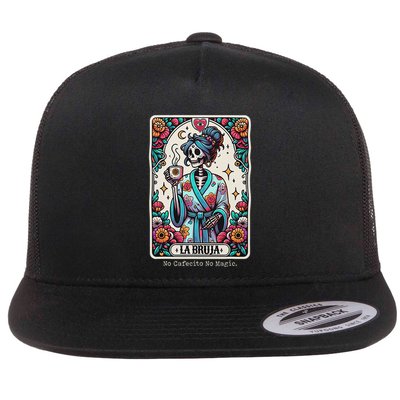La Bruja No Cafecito No Magic Skeleton Flatbill Hat
