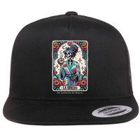 La Bruja No Cafecito No Magic Skeleton Flat Bill Trucker Hat