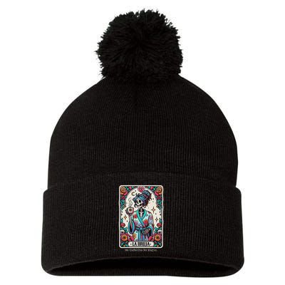 La Bruja No Cafecito No Magic Skeleton Pom Pom 12in Knit Beanie