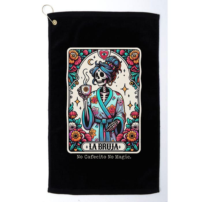 La Bruja No Cafecito No Magic Skeleton Golf Towel