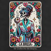 La Bruja No Cafecito No Magic Skeleton Golf Towel