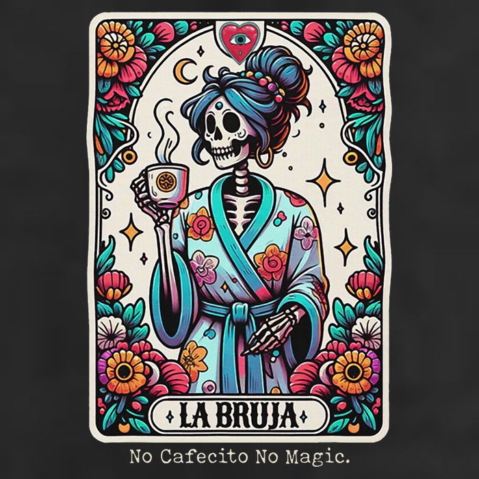 La Bruja No Cafecito No Magic Skeleton Golf Towel