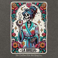 La Bruja No Cafecito No Magic Skeleton Cotton Canvas Backpack