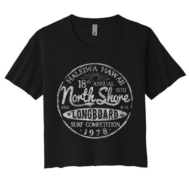 Long Board North Shore Surf Hawaii Beach Crop Top