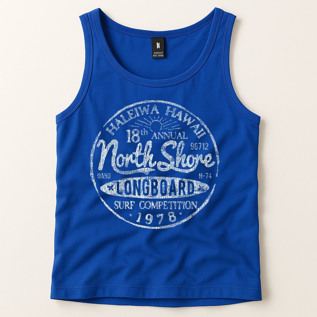 Long Board North Shore Surf Hawaii Beach Tank Top