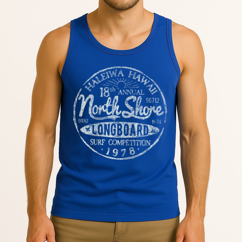 Long Board North Shore Surf Hawaii Beach Tank Top