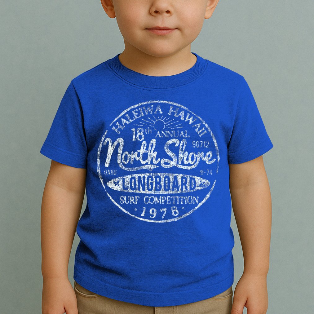 Long Board North Shore Surf Hawaii Beach Toddler T-Shirt