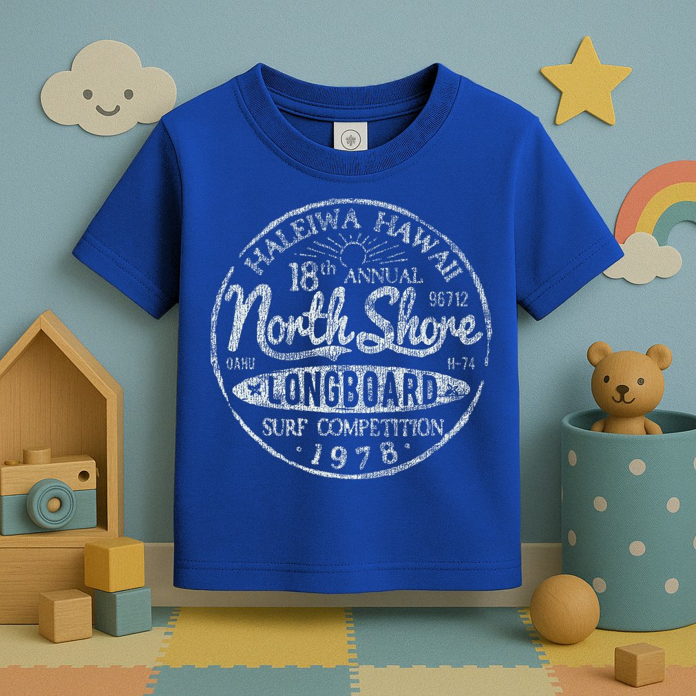 Long Board North Shore Surf Hawaii Beach Toddler T-Shirt