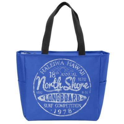 Long Board North Shore Surf Hawaii Beach Zip Tote Bag