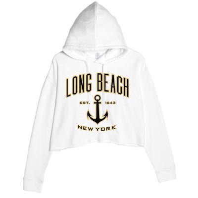 Long Beach New York Crop Fleece Hoodie