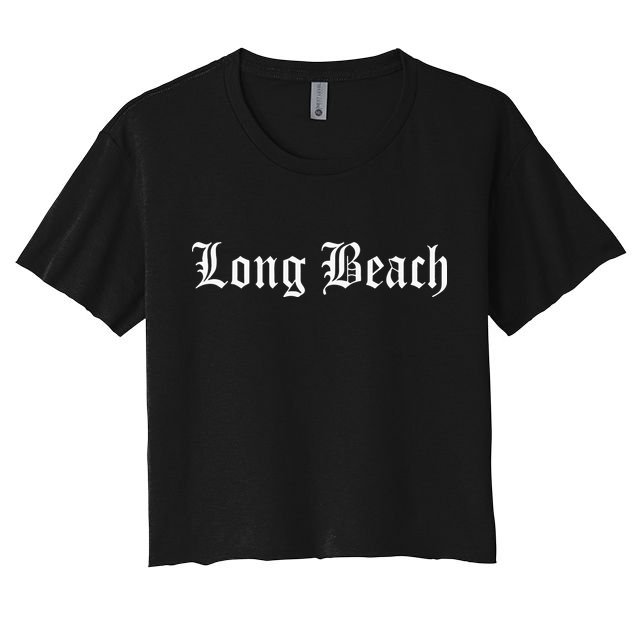 Long Beach Old English Vintage Rap Hip Hop Music Crop Top