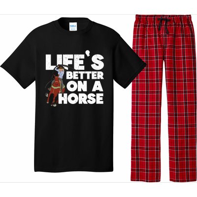 Life's Better On A Horse Horseback Riding Equestrian Gift Pajama Set