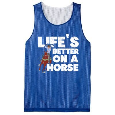 Life's Better On A Horse Horseback Riding Equestrian Gift Mesh Reversible Basketball Jersey Tank