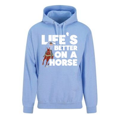 Life's Better On A Horse Horseback Riding Equestrian Gift Unisex Surf Hoodie