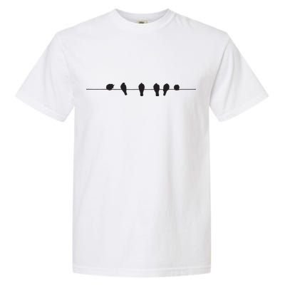 Little Birds On The Cable Wire Garment-Dyed Heavyweight T-Shirt