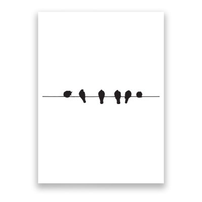 Little Birds On The Cable Wire Poster