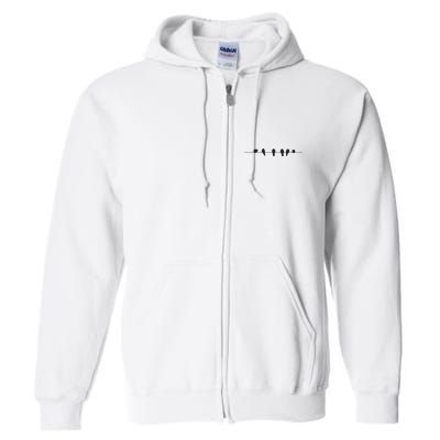 Little Birds On The Cable Wire Full Zip Hoodie