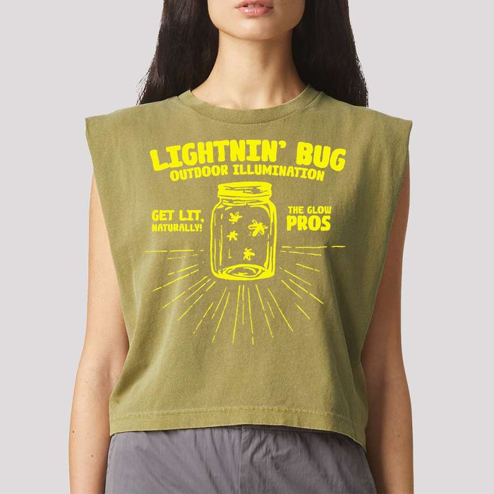 Lightnin' Bug Outdoor Illumination Get Lit Naturally The  Garment-Dyed Women's Muscle Tee