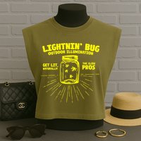Lightnin' Bug Outdoor Illumination Get Lit Naturally The  Garment-Dyed Women's Muscle Tee
