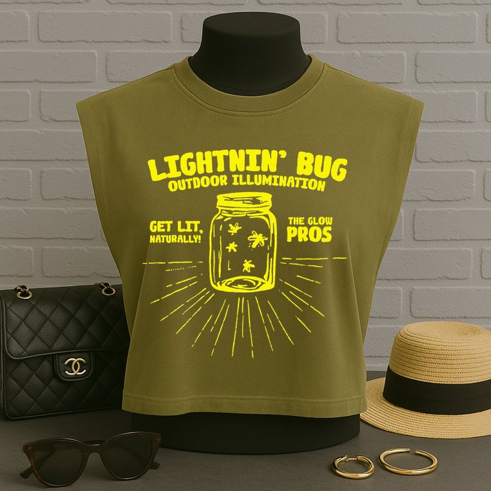 Lightnin' Bug Outdoor Illumination Get Lit Naturally The  Garment-Dyed Women's Muscle Tee