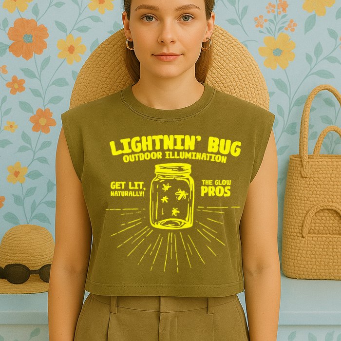 Lightnin' Bug Outdoor Illumination Get Lit Naturally The  Garment-Dyed Women's Muscle Tee