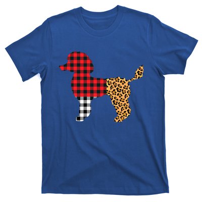 Leopard Buffalo Plaid Poodle Dog Lover Valentine's Day Gift T-Shirt