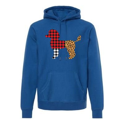 Leopard Buffalo Plaid Poodle Dog Lover Valentine's Day Gift Premium Hoodie