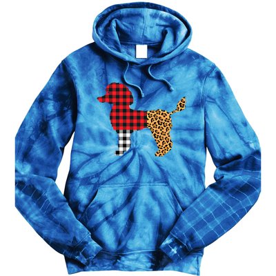 Leopard Buffalo Plaid Poodle Dog Lover Valentine's Day Gift Tie Dye Hoodie