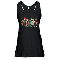 Leopard Buffalo Plaid Teacher Christmas School Xmas Women Ladies Essential Flowy Tank