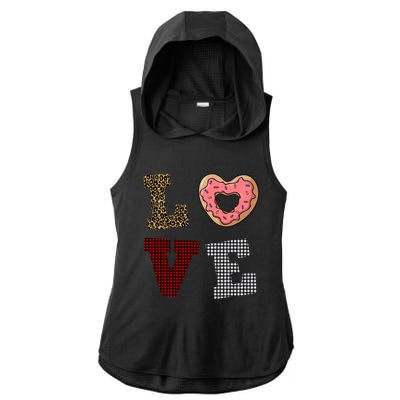 Leopard Buffalo Plaid Donut Lover Valentine's Day Gift Gift Ladies PosiCharge Tri-Blend Wicking Draft Hoodie Tank