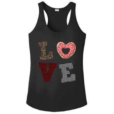 Leopard Buffalo Plaid Donut Lover Valentine's Day Gift Gift Ladies PosiCharge Competitor Racerback Tank